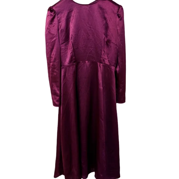 Topshop Satin Tie Back Midi Dress Size 10 - Picture 6 of 12